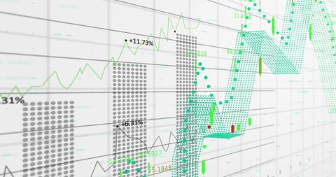 Dynamic bar and line graph with data marker visualization