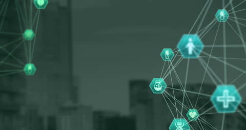 Future Technology Network Overlays on Urban Landscape