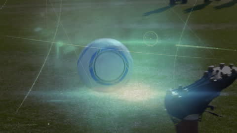 Data Visualizations Overlay on Soccer Gameplay Scene