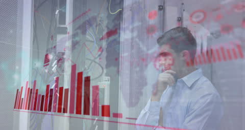 Data Analysis in Server Room with Digital Interface