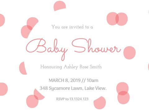 Elegant Pink Baby Shower Invitation with Delicate Design - Download Free Stock Templates Pikwizard.com