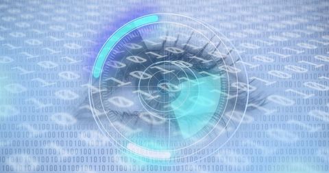Digital Security with Eye and Binary Code Elements - Download Free Stock Images Pikwizard.com