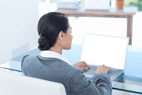 Transparent Laptop Screen with Businesswoman in Office Setting - Download Free Stock Videos Pikwizard.com