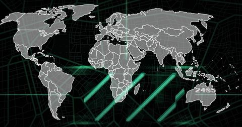 Futuristic Global Map with Scientific Data Visuals - Download Free Stock Images Pikwizard.com