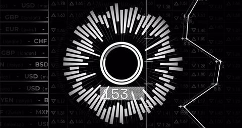 Abstract financial data with global information graphics