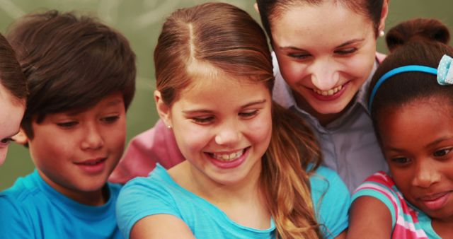 Children Smiling and Socializing Together Outdoors - Download Free Stock Images Pikwizard.com