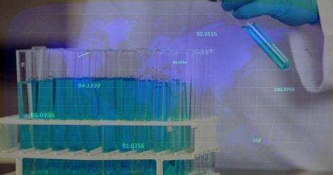 Scientist Handling Test Tube in Advanced Research Laboratory