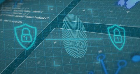 Digital Fingerprint Security Interface with Data Visualization - Download Free Stock Images Pikwizard.com