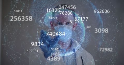 Doctor Analyzing Global Data with Virtual Interface