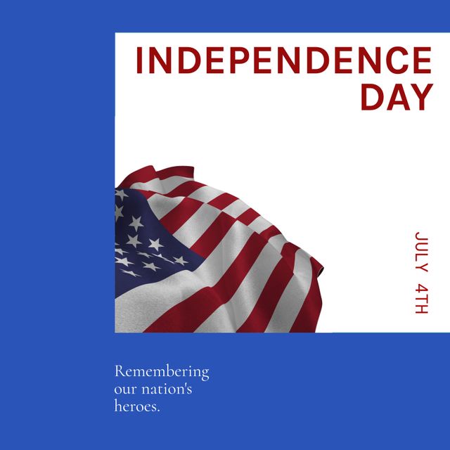 Independence Day Poster with American Flag - Download Free Stock Templates Pikwizard.com