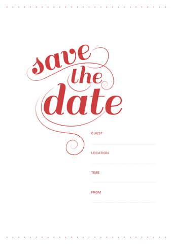 transparent save the date invitation with red decorative text - Download Free Stock Videos Pikwizard.com