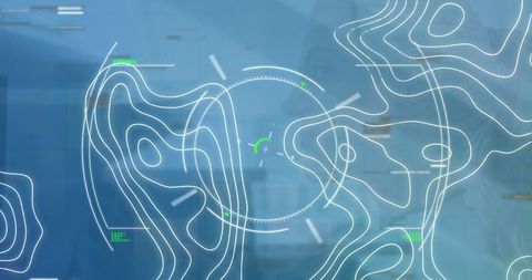 Abstract Digital Interface Overlayer with Silhouettes