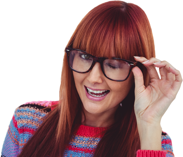 Smiling Hipster Woman Winking on Transparent Background - Download Free Stock Videos Pikwizard.com