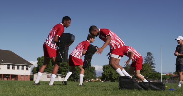 Young Athletes Doing Football Training Drills Outdoors - Download Free Stock Images Pikwizard.com