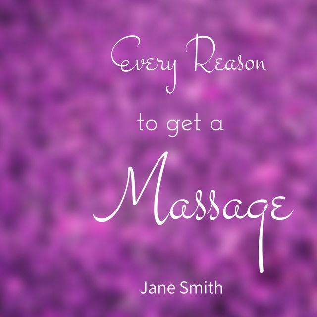 Elegant template featuring soothing purple background with inspirational quote. Perfect for spa, wellness, and meditation advertisement. Best used in digital and print promotions driving awareness and engagement for relaxation services.