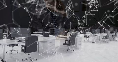 Futuristic Technology in Modern Office Setting