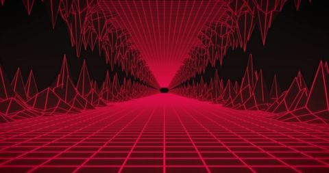 Red Wireframe Tunnel Representing Digital Connectivity - Download Free Stock Images Pikwizard.com