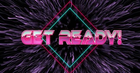 futuristic get ready neon animation with exploding dots - Download Free Stock Images Pikwizard.com