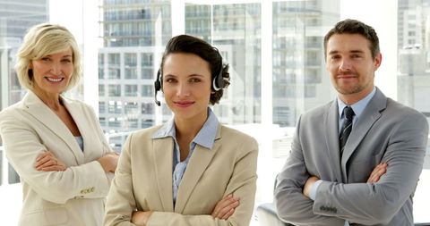 Confident Professional Business Team in Modern Office - Download Free Stock Images Pikwizard.com