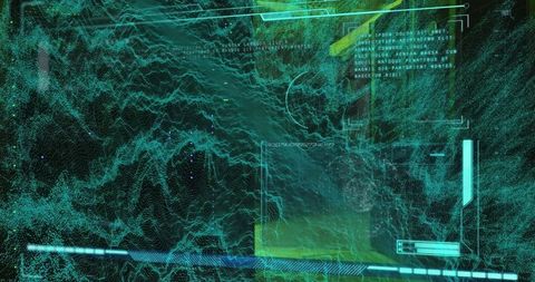 Futuristic Digital Interface with Omnipresent Data Streams