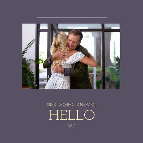 Couple Embracing to Celebrate Hello Day