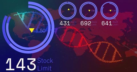 Global Data Analytics Interface with DNA Visualization - Download Free Stock Images Pikwizard.com