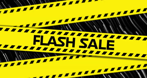 Flash Sale Animated Design with Yellow Tape