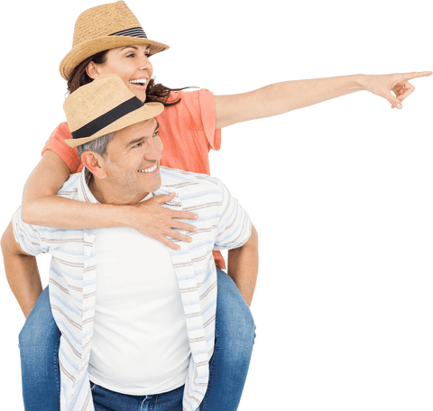 joyful couple piggyback ride in transparent background - Download Free Stock Videos Pikwizard.com