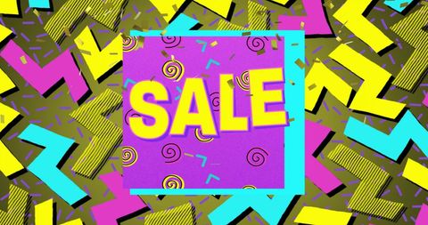 Colorful Retro Sale Advertisement Banner in 90s Style