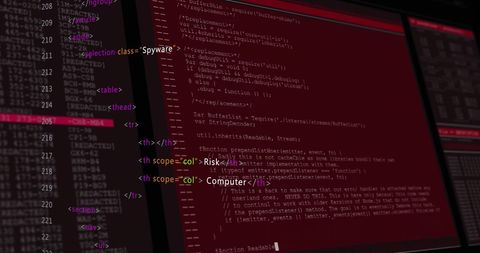 Red Data Processing Code on Computer Screen Background - Download Free Stock Images Pikwizard.com