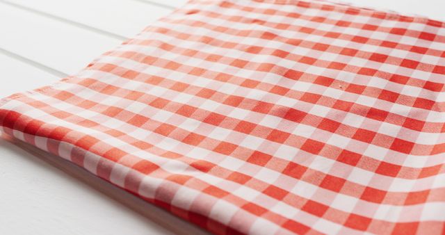 Red and White Checkered Tablecloth on Wooden Surface - Download Free Stock Images Pikwizard.com