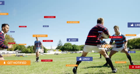 Rugby Game with Animation of Social Media Interactions