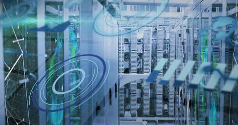 Futuristic Data Center with Holographic Network Overlays