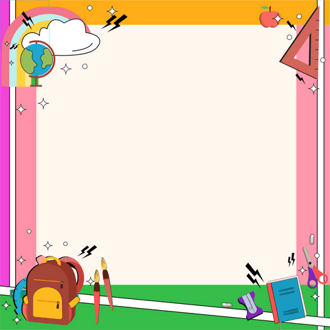 Colorful School-Themed Frame Illustration on Transparent Background - Download Free Stock Videos Pikwizard.com