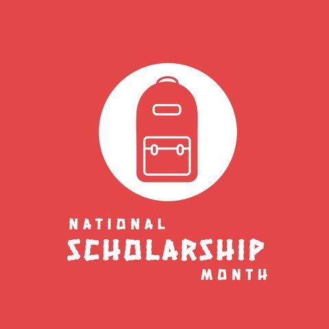 National Scholarship Month Illustration on Red Background - Download Free Stock Templates Pikwizard.com