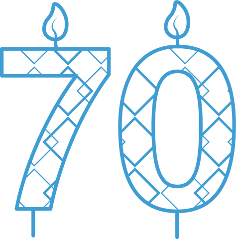 blue 70th birthday candle with geometric pattern transparent background - Download Free Stock Videos Pikwizard.com