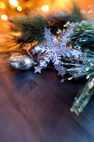 Festive Holiday Decor with Silver Snowflake Ornament