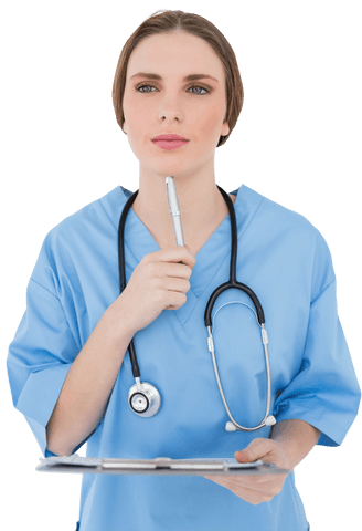Thoughtful Female Doctor Transparent Clothing Concept - Download Free Stock Videos Pikwizard.com