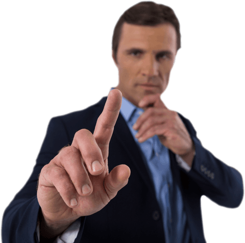 Businessman Pressing Transparent Virtual Screen Interface - Download Free Stock Videos Pikwizard.com