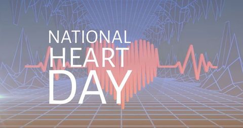 National heart day digital tunnel with heartbeat design