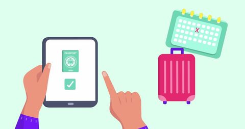 Digital Travel Planning with Tablet and Icons - Download Free Stock Images Pikwizard.com