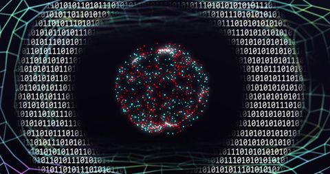 digital data sphere with binary code and network - Download Free Stock Images Pikwizard.com