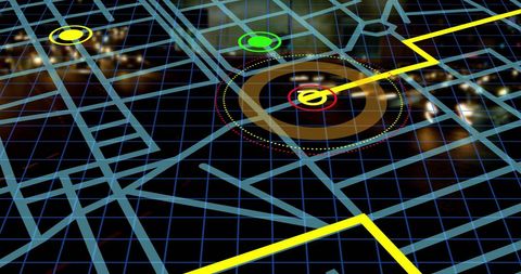 modern virtual map interface with city lights and grid - Download Free Stock Images Pikwizard.com