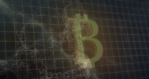 Artwork illustrating connection between Bitcoin and data processing, with abstract and digital themes. Analytic firms and cryptocurrency startups can use it to explore blockchain technology and cryptocurrency finance visually, making digital reports or presentations vibrant and engaging.