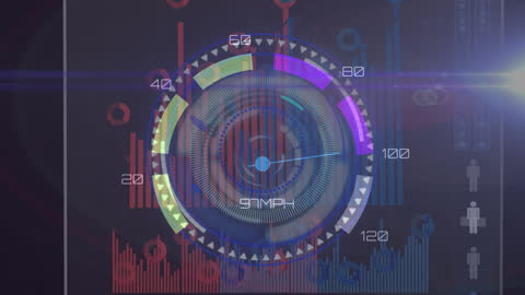 Digital Data Analysis Visualization on Futuristic Interface