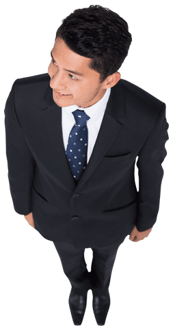 Smiling Caucasian Businessman in Suit with Transparent Background