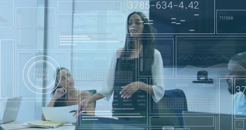 Business Presentation with Financial Data Analytics Overlay