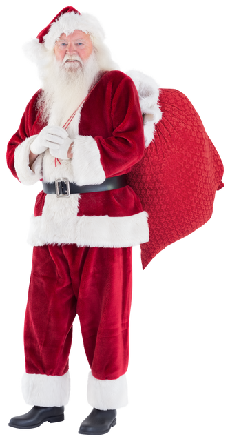 Transparent Santa Claus Carrying Red Sack of Gifts - Download Free Stock Videos Pikwizard.com