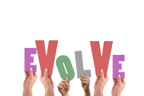 hands holding evolve text on clear background - Download Free Stock Videos Pikwizard.com