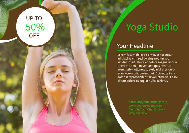 Wellness Ad Template Featuring Woman in Yoga Pose for Fitness Promotions - Download Free Stock Templates Pikwizard.com